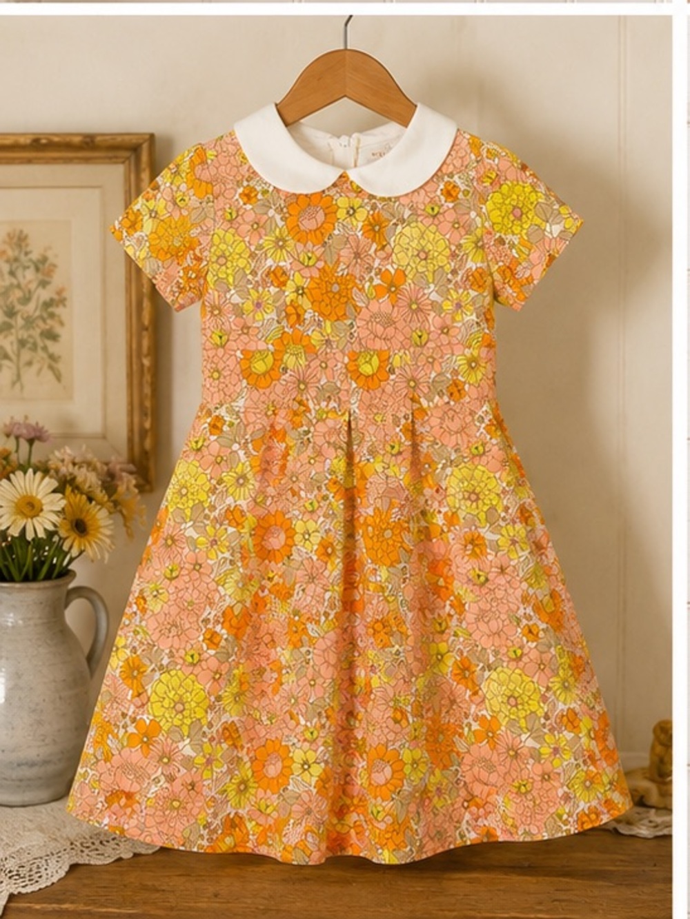 Strawberry Jam Kids Floral retro dress NWT 7/8